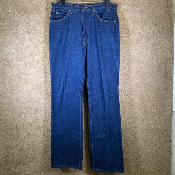 Vintage LEVIS Mens Jeans Sz 36x33 Orange Tab 517 Bootcut Dark Blue Denim USA 80s - Picture 2 of 9